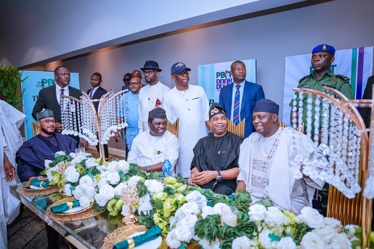 GovAgbuKefas's tweet photo. Yesterday, I joined top APC stakeholders and other eminent personalities at the official inauguration of the President Bola Ahmed Tinubu (PBAT) Door-to-Door Movement National Executives and a public lecture at Transcorp Hilton, Abuja.

The event marked a renewed commitment to grassroots mobilisation and strengthening the party’s connection with the people.

#MovingForward