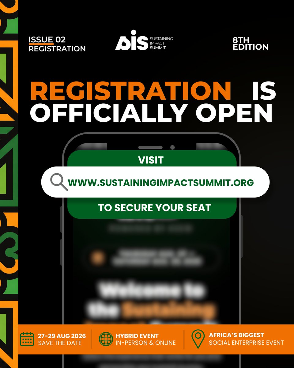 AdeyemiAA2014's tweet photo. Collaboration is currency. Since 2019, collaboration has been how we've built what is now the 8th Sustaining Impact Summit.  If you're creating impact in Africa, the right rooms can foster collaborations that can take your work further. Join us this year.
https://t.co/fwD7VhV4L7 https://t.co/AS35qT23qE
