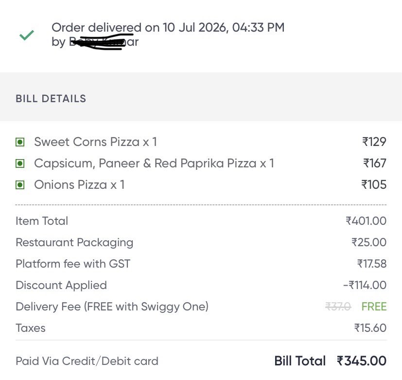 KantSharma8's tweet photo. @LaPinozPizzaInd यह कैसी क्वालिटी है? तीनों पिज्जा जले हुए मिले और उनका स्वाद भी पूरी तरह जला हुआ था। पूरे पैसे लेने के बाद ऐसी सर्विस बिल्कुल स्वीकार्य नहीं है। कृपया इस पर तुरंत कार्रवाई करें, पूरे पैसे भी वापिस करें  । #PoorQuality #CustomerComplaint https://t.co/Nof8XWII0Z