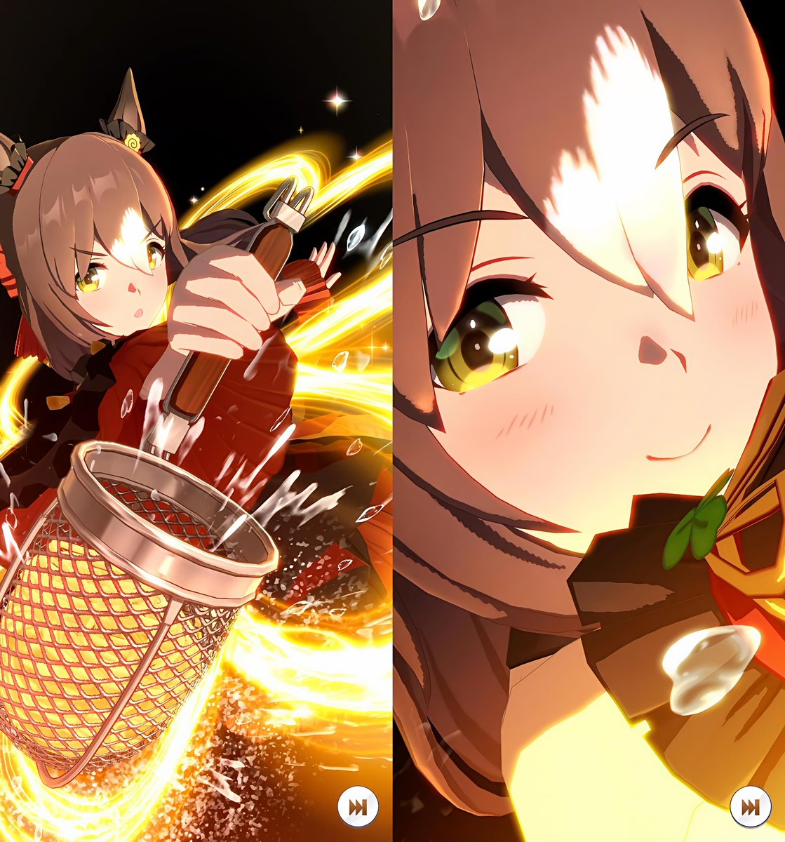 thwrei's tweet photo. 新衣装ファインのガチャ演出内で作ってるラーメン差分、10種類は確認出来ました🍜
もっとあるかも？面白いギミック仕込んで来ましたねｗ

クローバーの型の天空落とし！
ここのファインが、めちゃかわいいです！🍀💕 https://t.co/N3PBX6bmE7