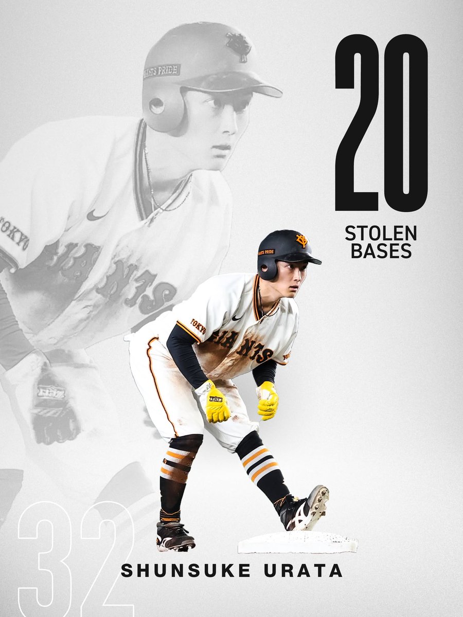 TokyoGiants's tweet photo. 【六回表】巨人 4-3 DeNA

#浦田俊輔 選手が、今季20盗塁を達成👏 https://t.co/uPJX6fvcNU