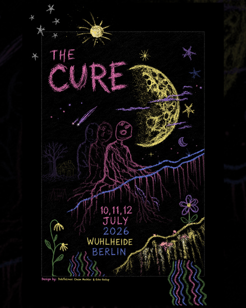 thecure's tweet photo. HEADING TO THE BERLIN SHOWS THIS WEEKEND? THERE IS AN EXCLUSIVE VENUE-ONLY SCREEN PRINT &amp; T-SHIRT CREATED BY @The_DotsToLines  CHAIM MACHLEV &amp; HIS 3 YEAR OLD DAUGHTER ECHO AVAILABLE ONLY VIA THE MERCH DESK.

ALL NET PROFITS FROM THE SALES OF THIS DESIGN WILL GO TO @MSF https://t.co/hkWdHkEov9