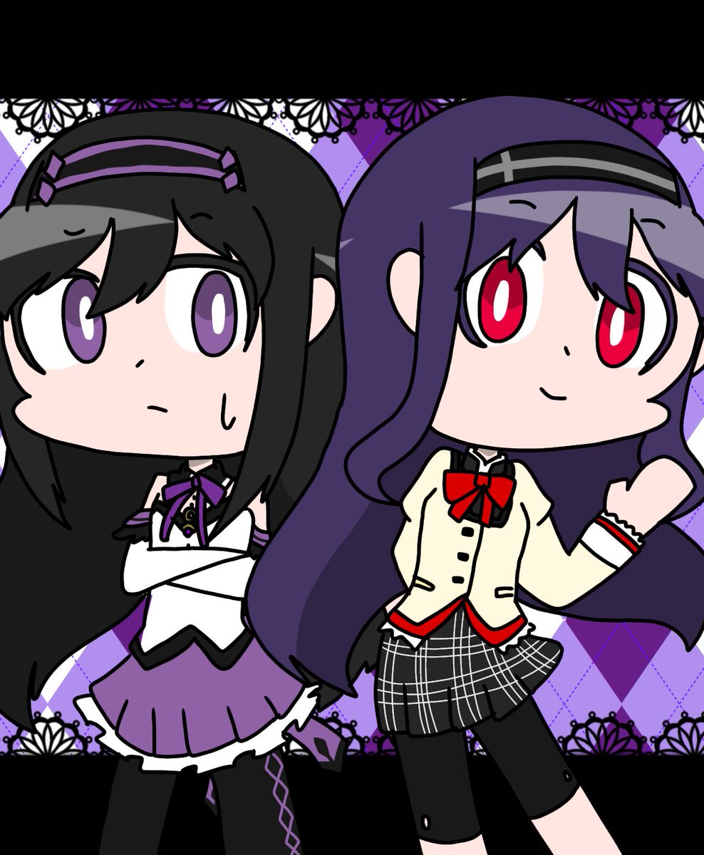 Takanawa_SRBA's tweet photo. #魔法少女まどかマギカ
#まどマギ
廻天ほむと偽ほむ(?)が描きたかっただけ https://t.co/UoU3B0D0dC