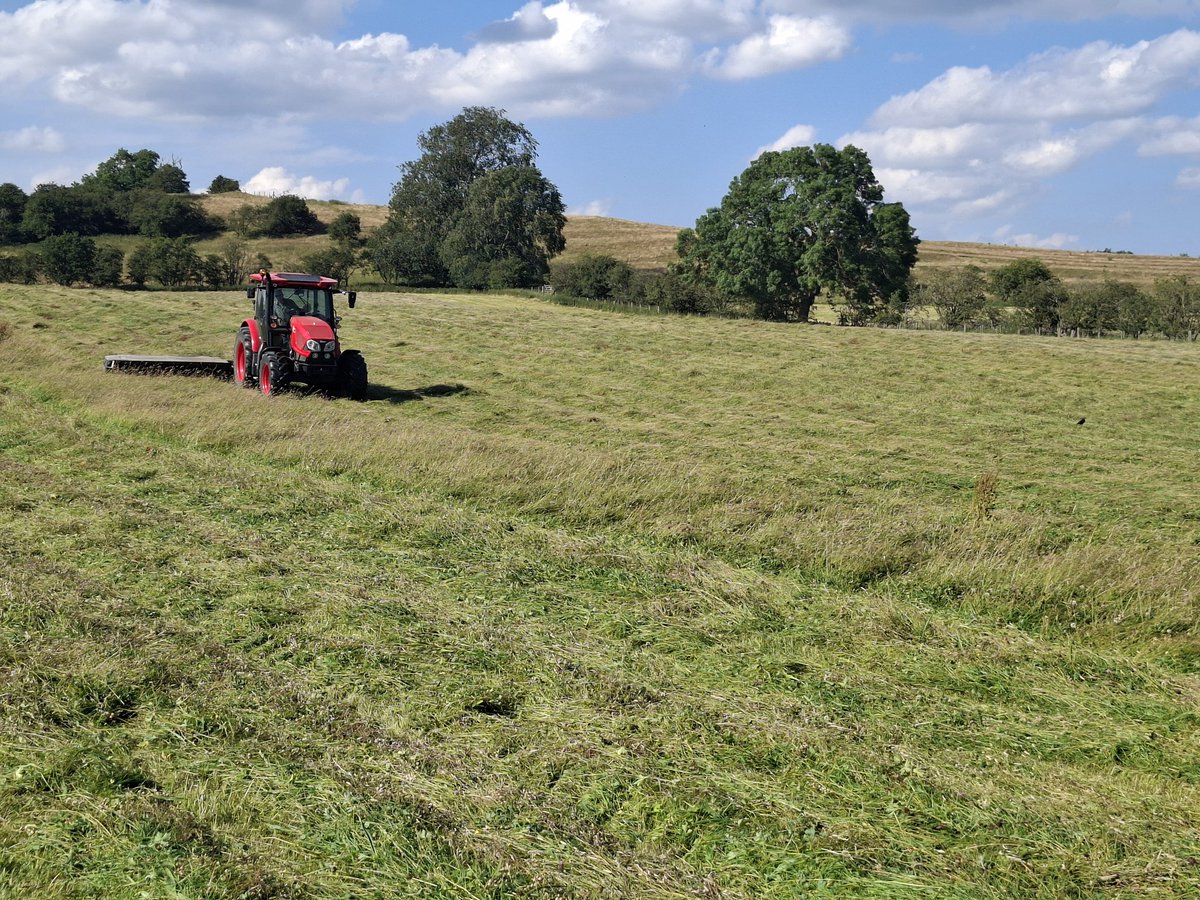 OurDoePark's tweet photo. Scorcher of a hay day. Cutting, turning, baling, stacking on repeat. Never too busy to ensure any late pheasant chicks are moved to safety though.
#haytime #farmingwithnature #heatwave #farming https://t.co/7MOI1461dB