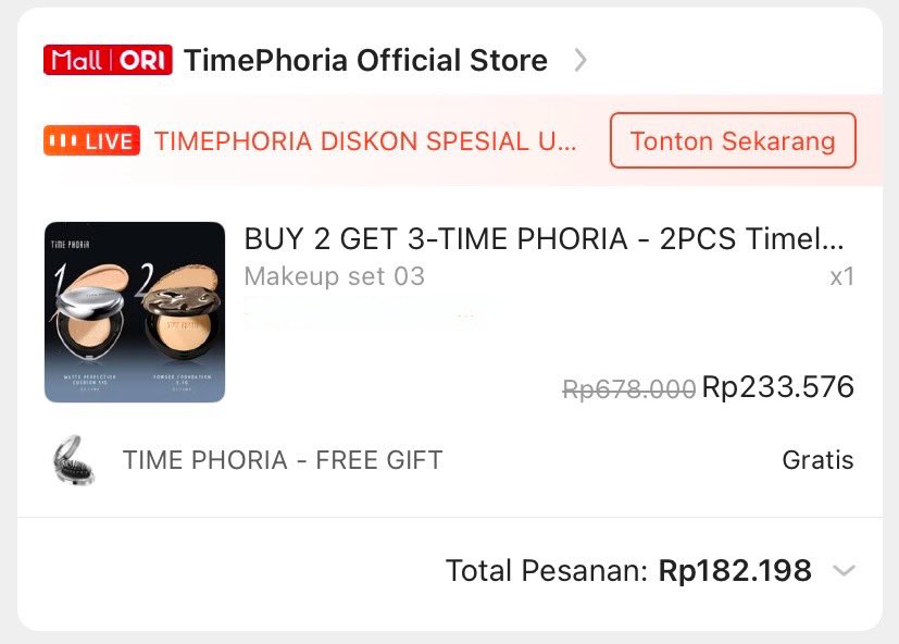 alamadanira's tweet photo. wts | want to sell

cushion &amp; twc timephoria shade 03 fawn, baru dipake swatch sekali.
180k take all free gift dari timephoria 🫰🏻 https://t.co/qtPcGntH1k