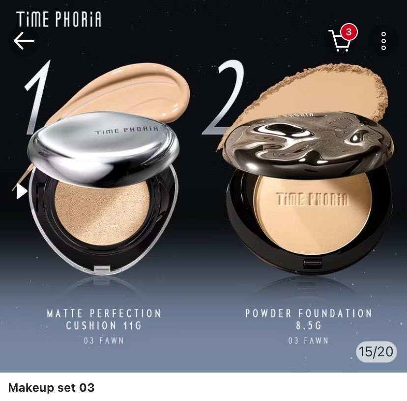 alamadanira's tweet photo. wts | want to sell

cushion &amp; twc timephoria shade 03 fawn, baru dipake swatch sekali.
180k take all free gift dari timephoria 🫰🏻 https://t.co/qtPcGntH1k