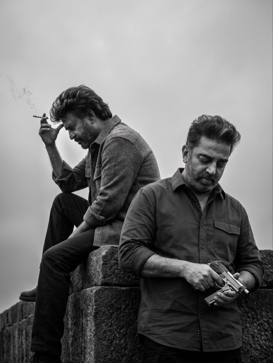 Abhishek_offcl's tweet photo. The greatest sambavakarans of all time. 

@ikamalhaasan @rajinikanth 🐐x🐐 https://t.co/oBzEByK6Do