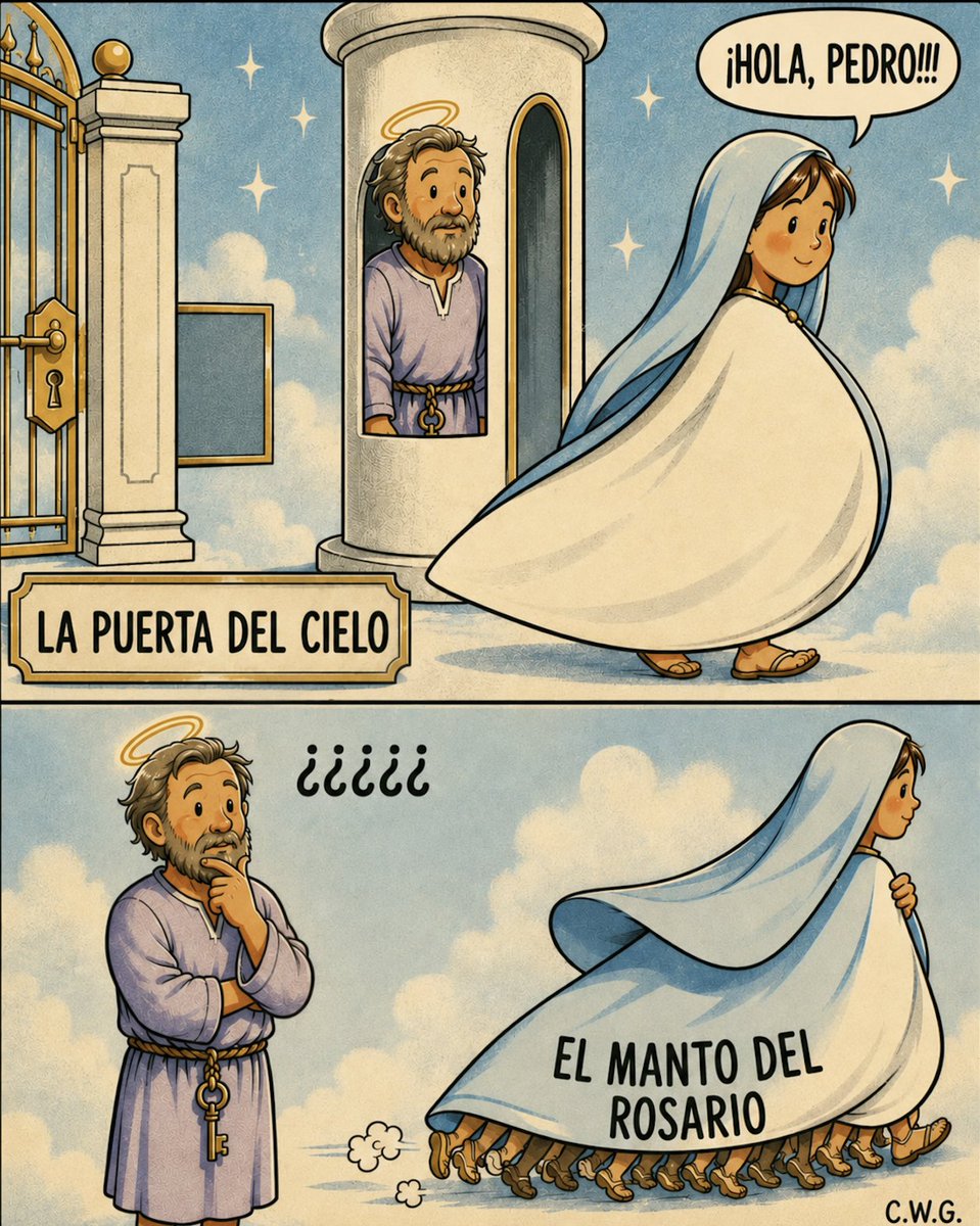 elhigadodmarita's tweet photo. “Oh, Madre de Dios y Madre mía, Dulcísima María, en tus manos pongo mi salvación eterna y a ti confío mi alma. Mira a tu siervo que se cobija bajo tu manto. Tú eres mi esperanza. Tú eres mi vida. Tú eres mi refugio. En ti me confío, para que, por tu intercesión, pueda alcanzar la gracia de servir a tu Hijo Jesús y llegar a verlo algún día en la patria celestial. 

Amén.”

(¿Ya rezaste el Santo Rosario? Hoy hazlo por la Santa Iglesia, por el Papa y, por todos los católicos alejados, para que reciban el toque de la Gracia y respondan regresando al seno de la Madre Iglesia).