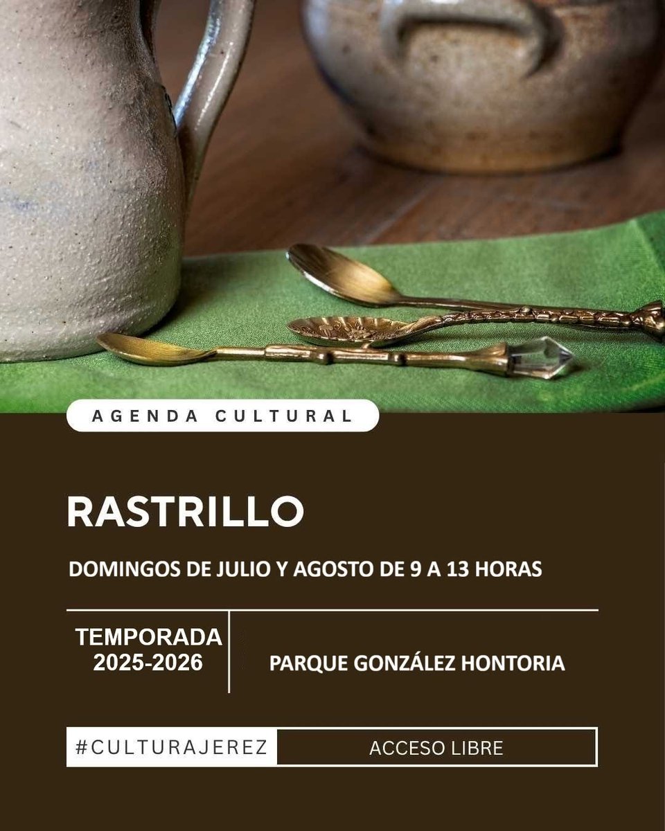 ciudadjerez's tweet photo. El @ciudadjerez  informa que el popular Rastrillo volverá a celebrarser los domingos, en horario de mañana, en el Parque González Hontoria durante los meses de julio y agosto.

⏰El horario previsto para esta actividad será de 9 a 13 horas. https://t.co/UunfiCMJGh