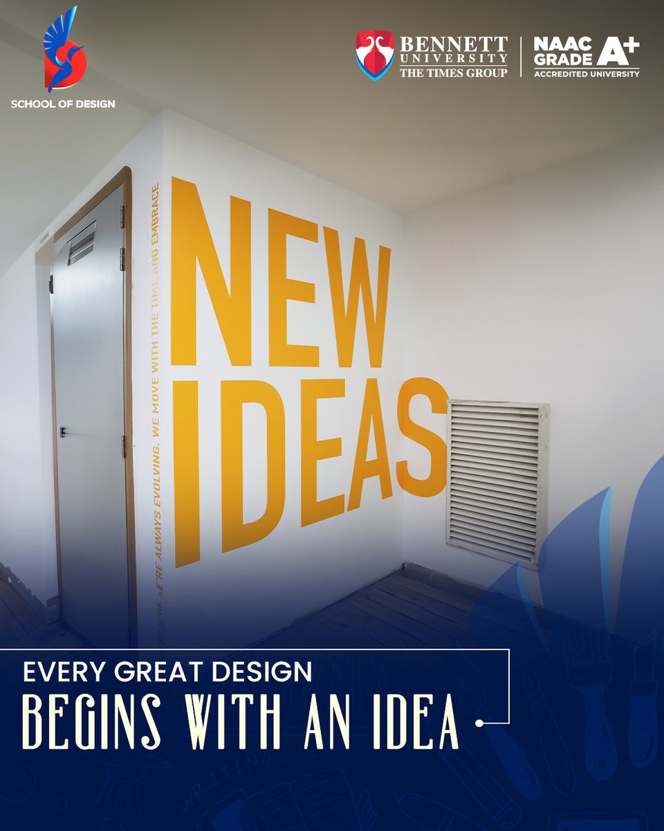 bennettuniv's tweet photo. Creativity isn't just learned, it's experienced.
At Bennett University's School of Design, you'll challenge ideas, experiment with new perspectives, and create work that reflects your unique vision.

Round 5 Admissions are now open.
Apply Now: https://t.co/DX5f3XZoVW

#BU https://t.co/dx7DKMe8W7