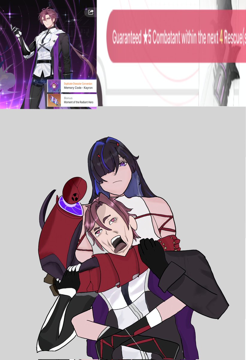 Chaos0_Memes's tweet photo. Its like this guy wants me to draw him getting chocked again.
#力オゼロ
#カオスゼロナイトメア
#CZN
#ChaosZeroNightmare
#Chizuru 
#Kayron https://t.co/FMs8GODmYA
