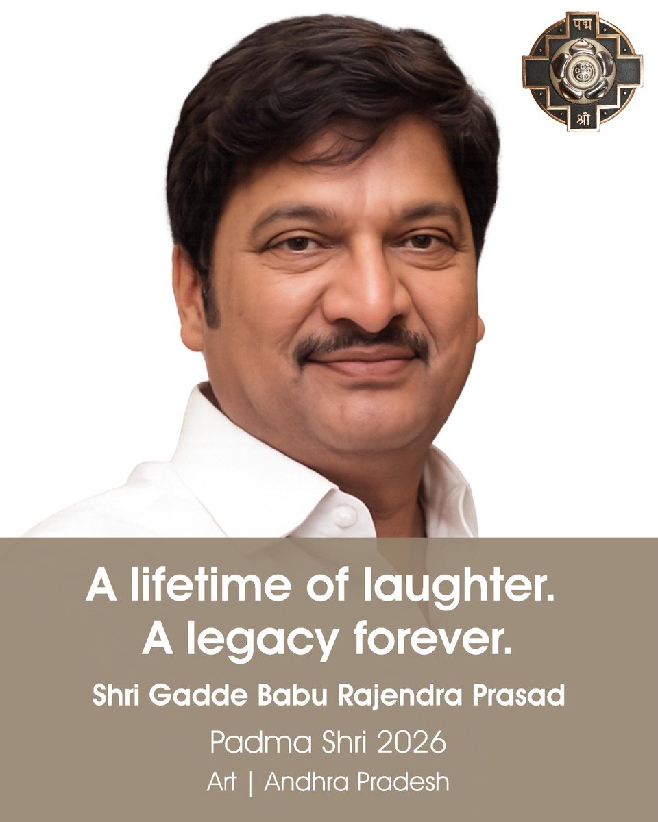 AIRMarkapuram's tweet photo. #PadmaShri to be conferred upon distinguished individuals in recognition of their exemplary contributions in the field of art:  ➤ Satish Shah (Posthumous) ➤ Madhavan Ranganathan ➤ Gadde Babu Rajendra Prasad https://t.co/zMKYpCaxD9