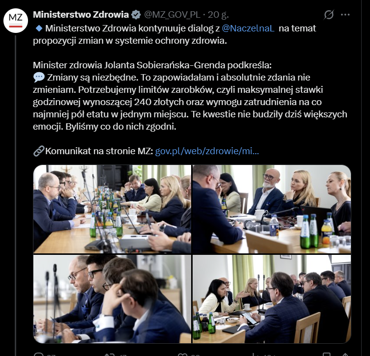 laskowski_pl's tweet photo. Ministra i klub milionerów prowadzi "dialog" za plecami pacjentów. 
Taki sam "dialog" prowadzono z górnikami, co kosztuje nas miliardy rocznie, z naszych podatków. 
Ministra do dymisji - natychmiast! 
Ona nie wie i nie rozumie jak działa system. https://t.co/pBXBMPEvMF