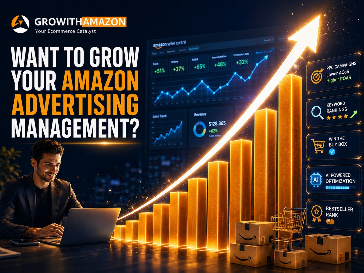 growithamazon's tweet photo. Is your Amazon ad spend delivering profitable growth—or just higher costs?

At GrowithAmazon, we optimize PPC campaigns to improve ROAS, lower ACoS, and drive scalable sales growth.

Learn more at: https://t.co/Wx6osLuO79

#AmazonPPC #AmazonAds #ROAS #AmazonSeller https://t.co/9vjKCP8gTN