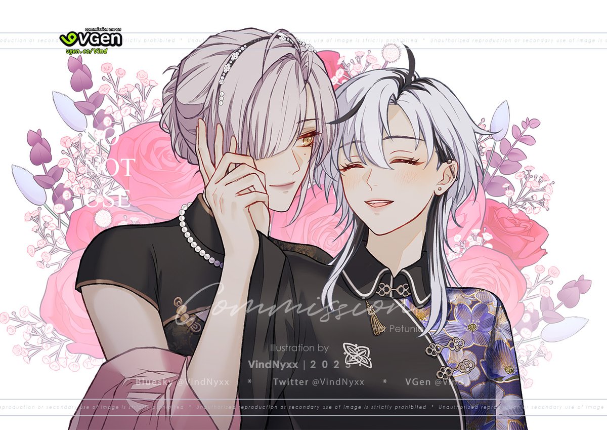 VindNyxx's tweet photo. some SKEB-Flower commission i did before. 
TYSM for entrusting your beloved oc/ship to me❤️💚

#commission #vgencomm https://t.co/m64owDyMsT