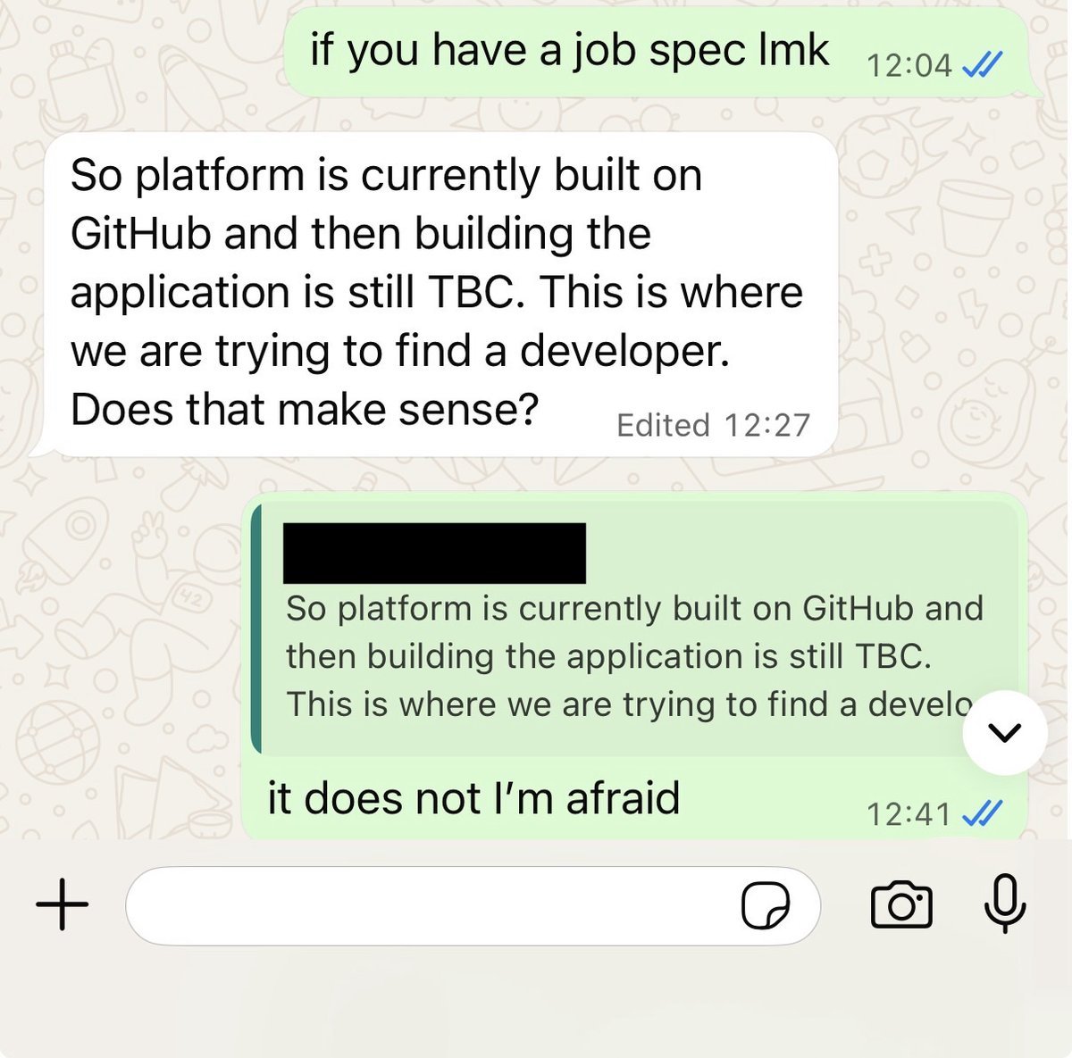 aidancramer's tweet photo. Vibe coding will send demand for developers exponential https://t.co/ou2AKy7gQE
