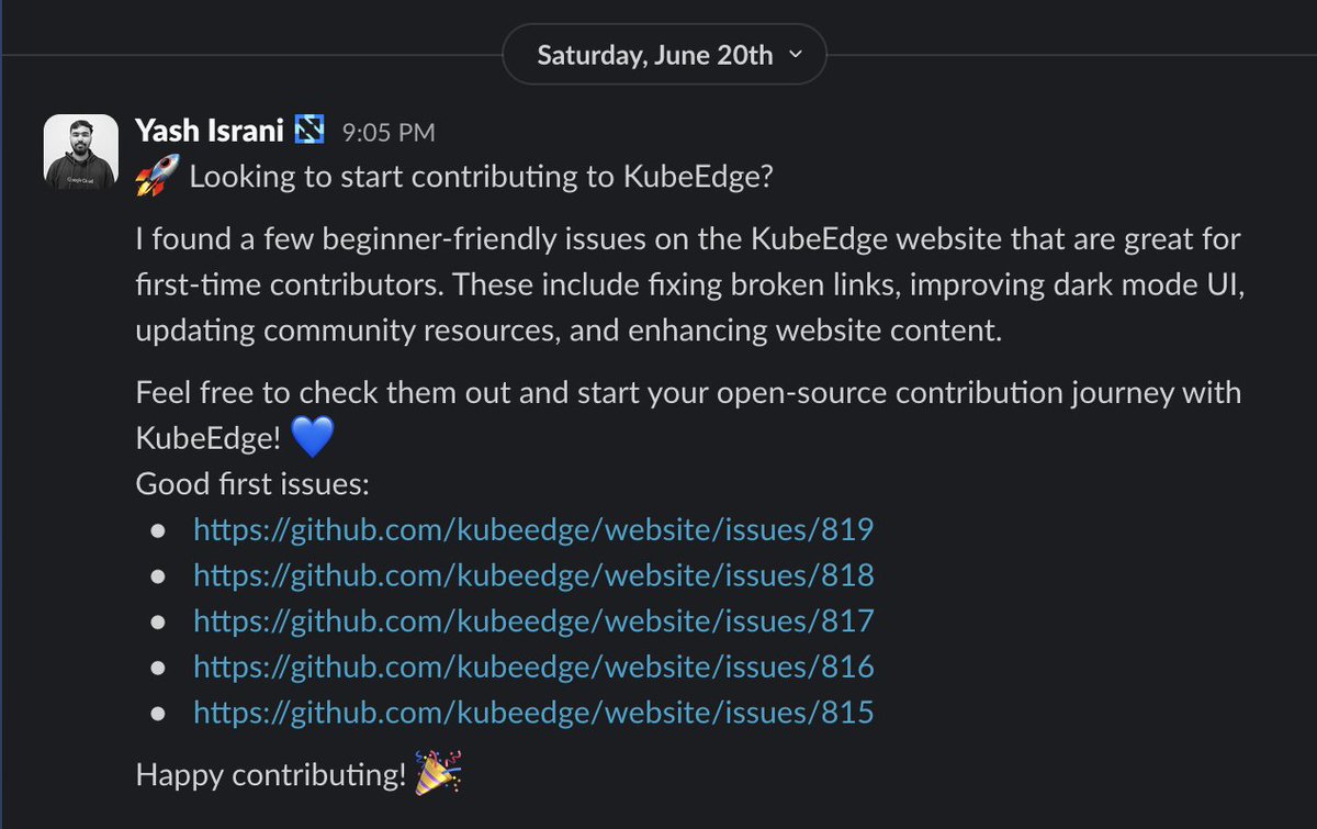 yashh_twt's tweet photo. “Start with a Good First Issue,” they say.
But many are already solved.
So I started curating beginner-friendly issues in Volcano & KubeEdge and proposed tutorials for Kmesh.
Making open source easier for newcomers. ❤️
#OpenSource #CNCF #goodfirstissue #Communitywork https://t.co/YqA6ux7QEI