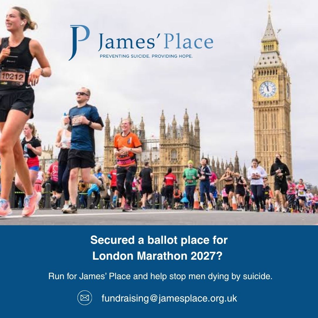 JamesPlaceUK's tweet photo. The London Marathon 2027 ballot results are out! Did you get a place? Congratulations! 🎉

Why not make every mile count by running for James’ Place? Your fundraising will help provide free, life-saving therapy for men experiencing suicidal crisis. 💙

#LondonMarathon https://t.co/0i9XTwyA2N