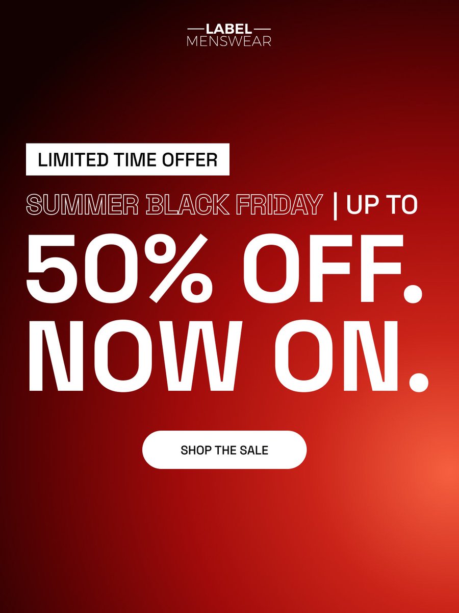 LABELMENSWEAR's tweet photo. Summer Black Friday Sale! 
Shop deals @ https://t.co/aeF8WwFIPO https://t.co/lxjD07bZ0o