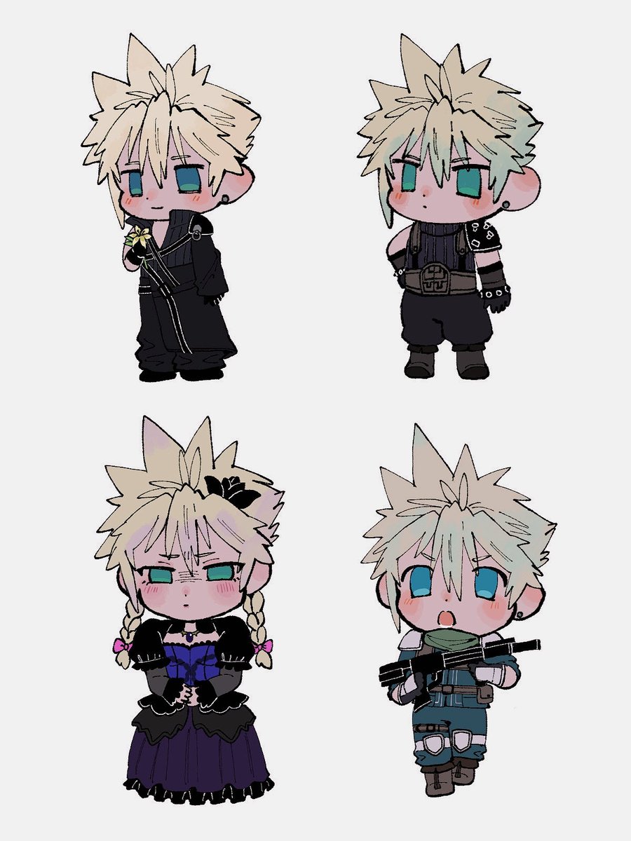 ta0_ff_gtmt's tweet photo. ネップリする予定のちっこいクラウド4体 https://t.co/iAi12eZJcU