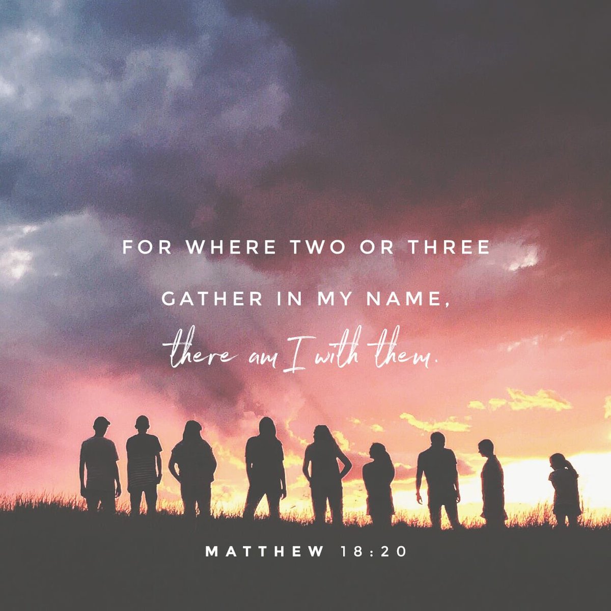 JRossMT's tweet photo. “Again I say to you, that if two of you agree on earth about anything that they may ask, it shall be done for them by My Father who is in heaven. For where two or three have gathered together in My name, I am there in their midst.”
Matthew 18:19-20 NASB1995 https://t.co/mer4wo3RQx