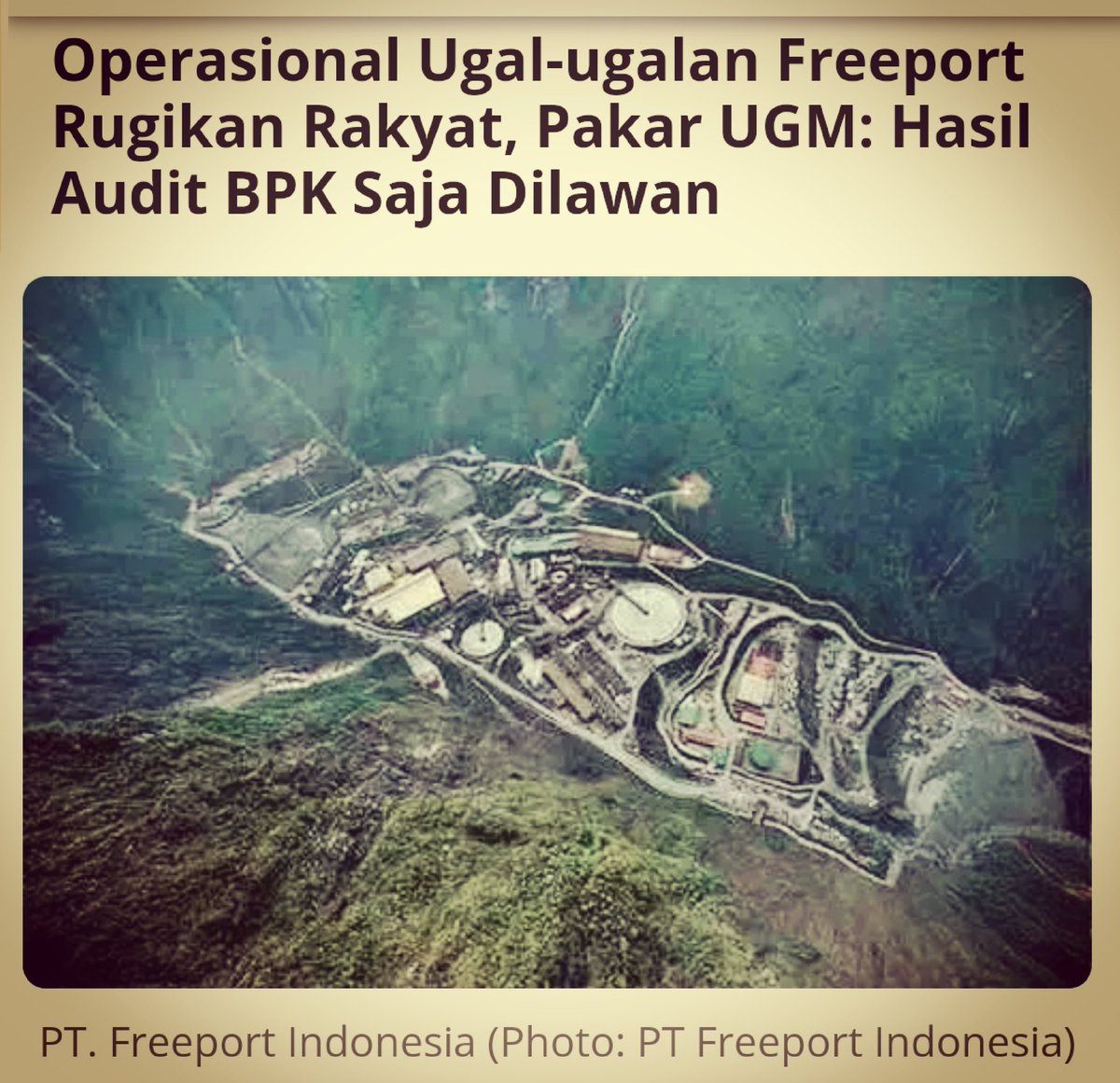WagimanDeep212_'s tweet photo. Bertahun2 Freeport kgak pernah mau bayar denda kerusakan lingkungan akibat limbah tailing nya yg mencapai Triliunan rupiah kpada Negara
Negara spertinya kgak mampu nagih, krena tehnologi kita baru bisa narik denda pajak motor mobil di POM2 bensin saja 

https://t.co/oIXImRMfBx https://t.co/HTNGuXdpCf