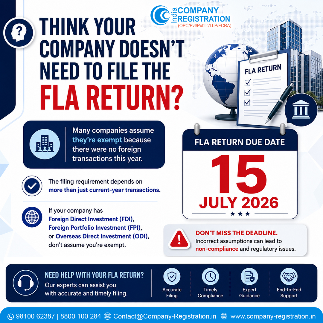 Company_India's tweet photo. Foreign #investment in your company? 
Overseas investment on your books? You may still need to file the #FLAReturn, even without current-year transactions.
📅 Deadline: 15 July 2026

#FLAReturn #FEMACompliance #FDI #RBI #ComplianceAlert #CompanyRegistration https://t.co/FbDgz1olqK