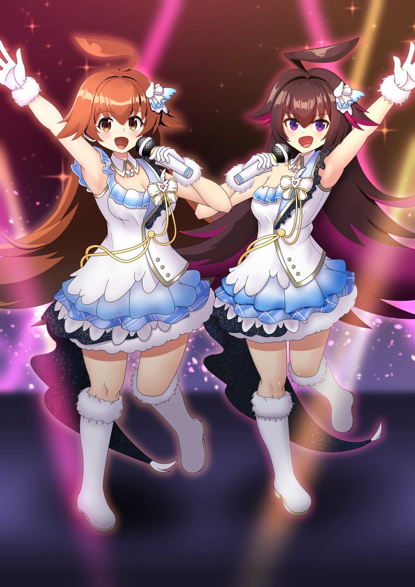 hg_kichi's tweet photo. なんか、ルピコちゃんダピコちゃんがアイドル化するらしいので、再掲です
奇しくも、この絵が現実になってしまうとは…() https://t.co/VU4JQGH2tg