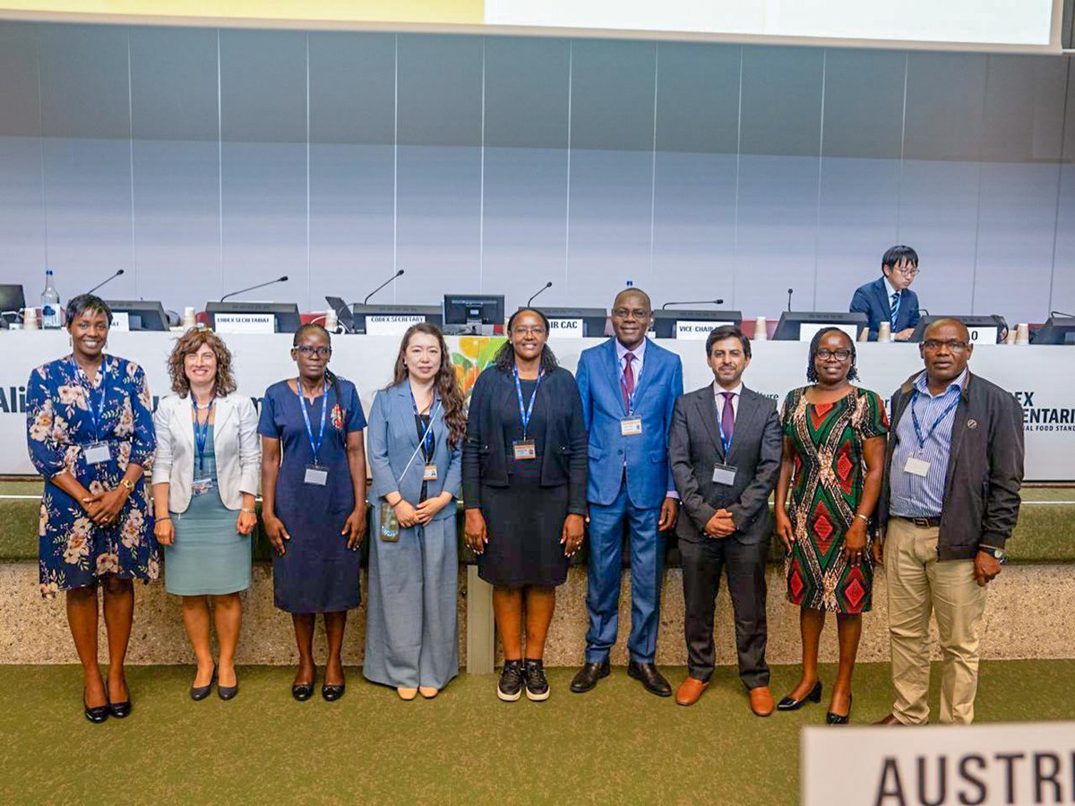KEBS_ke's tweet photo. KENYA SHINES ! 
Congratulations to Dr. Allan Azegele on his re-election as Chair of the Codex Alimentarius Commission (CAC) at the ongoing 49th Session of the Commission (CAC49) in Geneva, Switzerland. This distinguished achievement reflects the immense confidence and trust placed in Dr. Azegele by the international Codex community and stands as a testament to his exemplary leadership, dedication, and unwavering commitment to advancing global food safety and fair trade practices. The KEBS team was led by Managing Director Esther Ngari EBS. As Kenya continues to play a leading role in shaping international food standards, Dr. Azegele's re-election further strengthens the country's position on the global standards landscape and underscores its commitment to protecting consumer health and facilitating safe trade worldwide.
On the sidelines of CAC49, the Managing Director of KEBS paid a courtesy call on H.E. Dr. Fancy Chepkemoi Too, Kenya's Permanent Representative to the United Nations and other International Organizations in Geneva, reaffirming Kenya's commitment to international collaboration in standards development, food safety, and quality infrastructure.
We celebrate this remarkable milestone and wish Dr. Azegele every success as he continues to lead the Commission in driving consensus, innovation, and excellence in the development of international food standards for the benefit of consumers and businesses across the world.  
 #FoodSafety #CodexAlimentarius  ^FMA