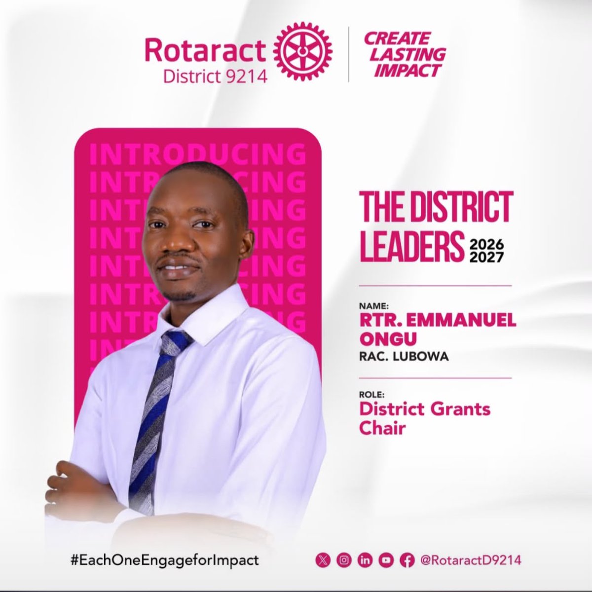 RctLubowa's tweet photo. Congratulations to our past presidents for the new leadership roles serving @RotaractD9214 in different capacities. In frame one @OnguB  as the district grants chair and @Iamkyaddondo the district project chair. Thank you for your dedicated service. https://t.co/QWTdKFysrh
