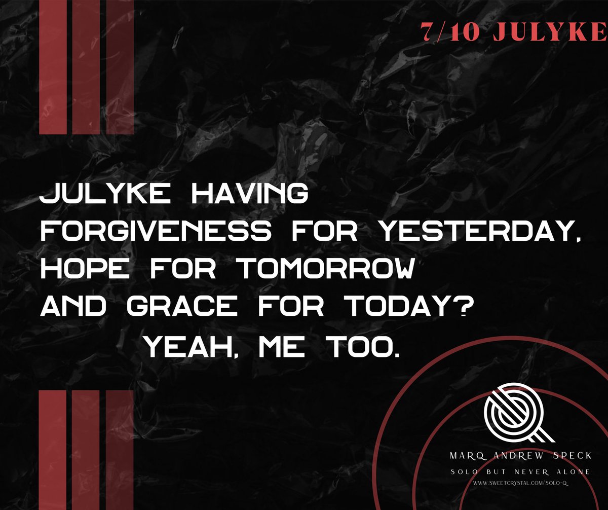 nightcrier's tweet photo. 7/10 Julyke: Julyke having forgiveness for yesterday, hope for tomorrow and grace for today? Yeah, me too. https://t.co/ElSUro5wOc