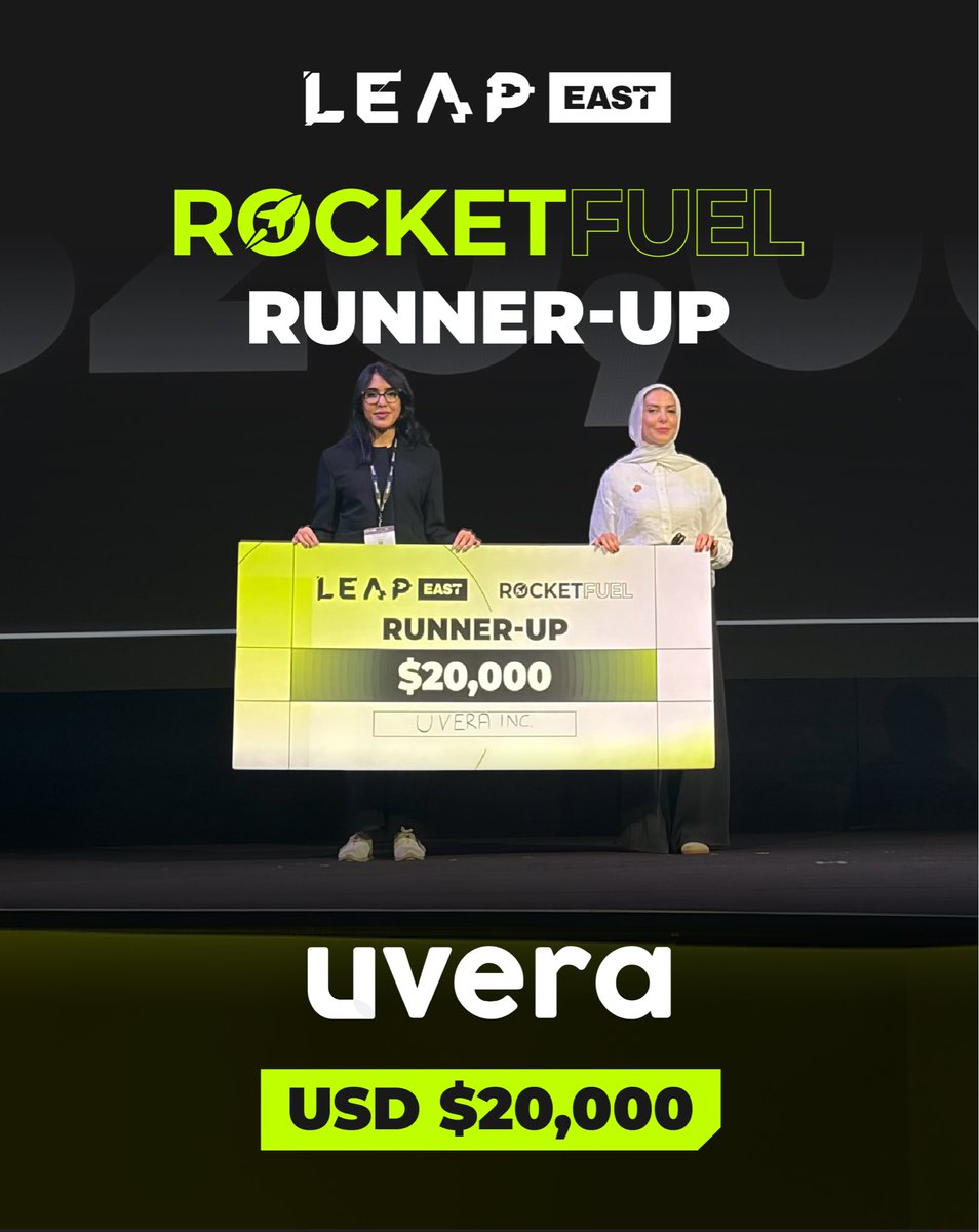 leapeast's tweet photo. Congratulations to our Rocket Fuel LEAP East 2026 Winners🥳🏆
🥇 ROTOBOOST (🇫🇮) – Winner – USD $70,000
🥈 Uvera Inc. (🇸🇦) – Runner-up – USD $20,000
🥉 MEINONG ROBOT CO., LTD. (🇭🇰) – Third Place – USD $10,000
#LEAPEAST https://t.co/XItjDSg2gb