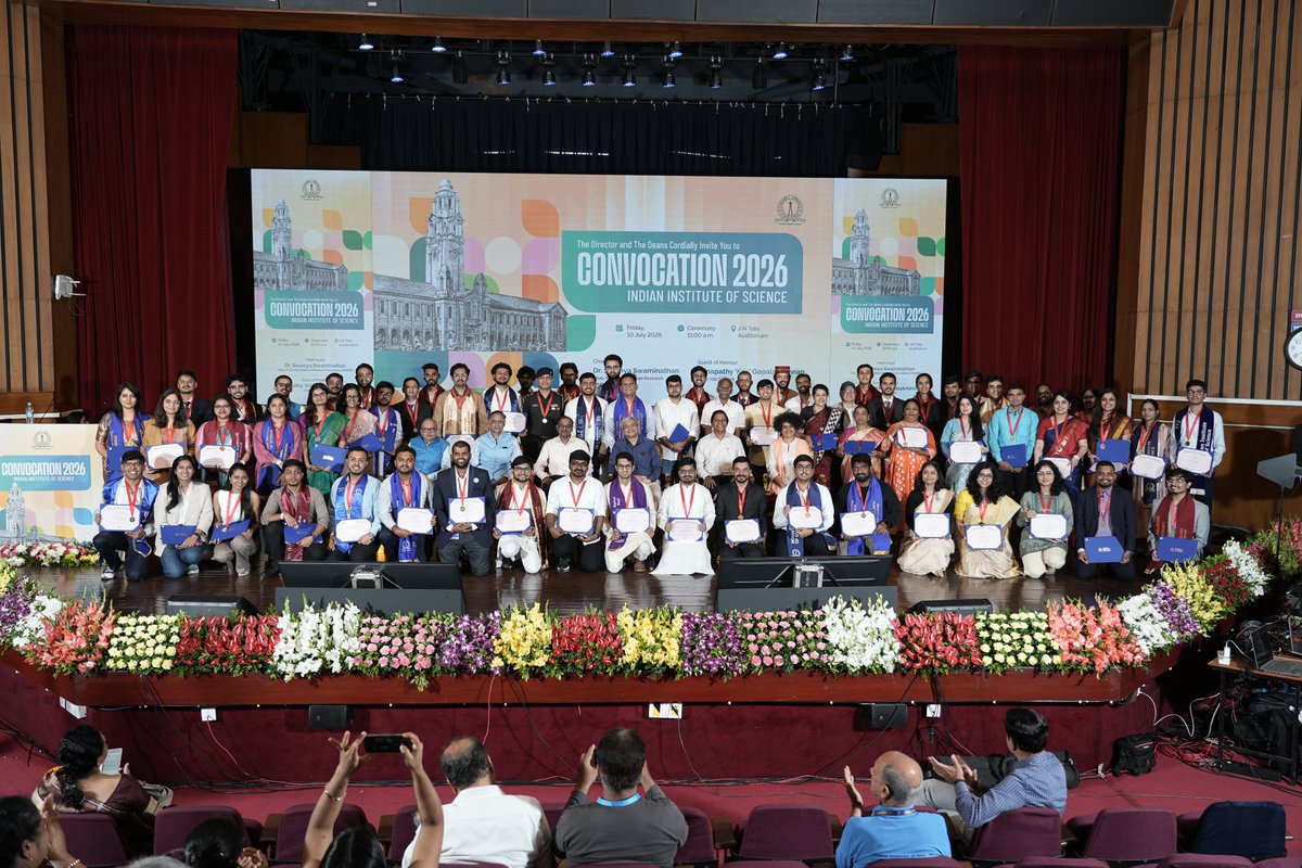 iiscbangalore's tweet photo. Congratulations to all our graduating students! 🎉

At today's convocation, 1452 PhD and Master’s students and 118 UG students received degrees. 82 students received medals for academic excellence.

Chief Guest Dr Soumya Swaminathan delivered the convocation address virtually. https://t.co/ylMBeR2Cuw
