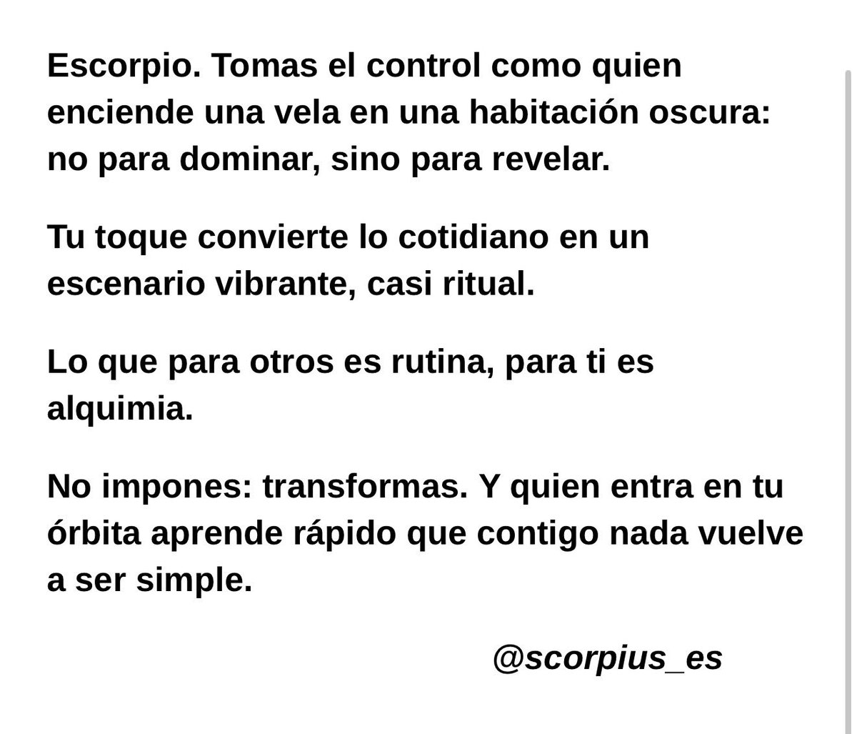 scorpius_es's tweet photo. Si quieres entender cómo se convierte lo ordinario en intensidad pura, sígueme. Aquí desciframos el arte de tomar el control sin ruido, pero con un magnetismo que nadie olvida.
#escorpio #horoscopo #signos #astrologia #zodiaco https://t.co/Dsih15SDmp