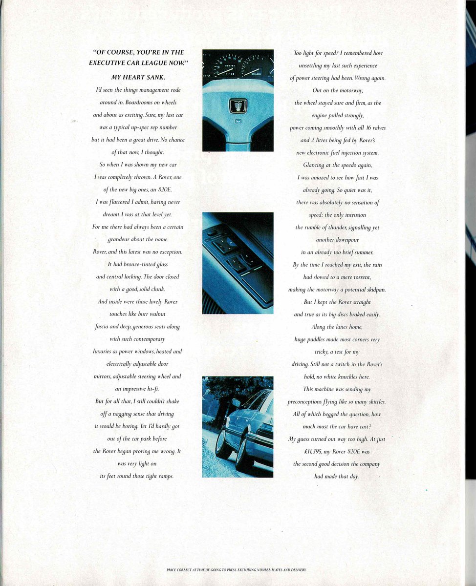 flaneurUK's tweet photo. A year on from launch, the Rover 800was treated to another extravagant 4-page advert in October 1987. https://t.co/nQ3aShgWPf