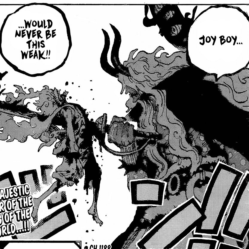 Khaluffy's tweet photo. #ONEPIECE1188

Joy Boy stocks are absolutely insane. Just how strong was this guy? You'd expect all the hype around him to come from a time when Luffy was still inexperienced. But here we are, over 1,000 chapters later, Luffy has awakened Gear 5, defeated a Yonko, and reached the pinnacle of piracy, and Joy Boy's ceiling still feels impossibly high. Even something as simple as the Haki he left behind in that knot on Egghead was powerful enough to shock Luffy. That's honestly ridiculous.