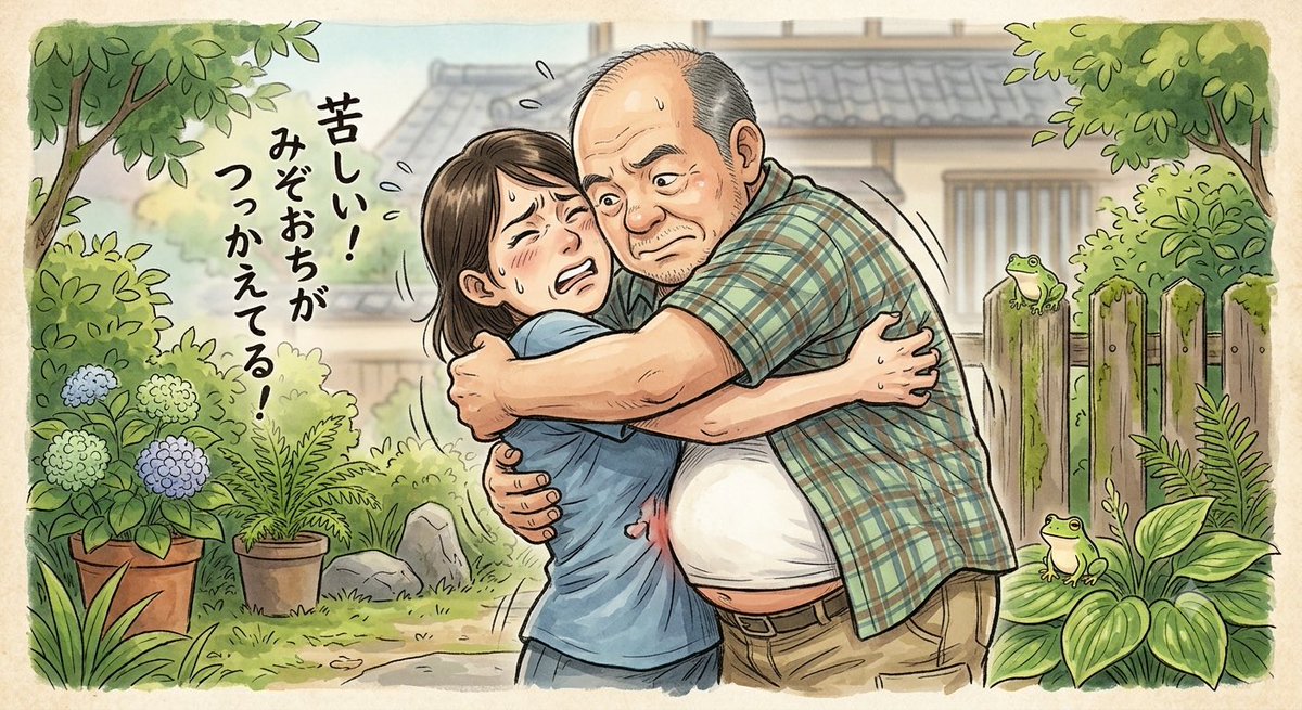 ami_331's tweet photo. お腹だけ出てるカエル体型！
しかも内蔵脂肪なのかお腹めっちゃ硬い
この体型の人とハグすると硬いお腹が私の鳩尾にぐいぐい刺さって
めっちゃくちゃ苦しい😭
さらに力込められるのマジで窒息する💢🦊💢
って事をチャッピーに話してたら

私○んだwww腹も萎んだwww https://t.co/THnBxUllKm