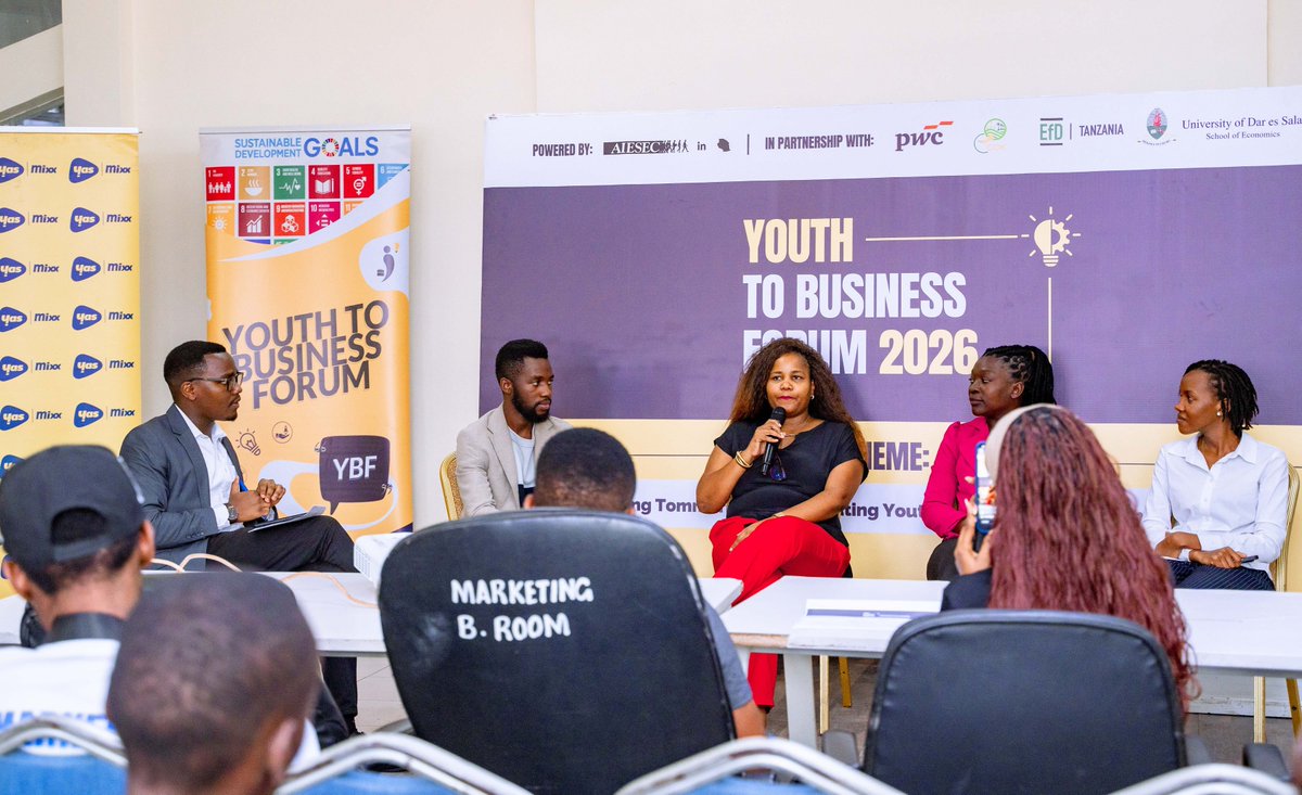 EfDAfricanHub's tweet photo. 🌍 EfD Tanzania joined the Youth-to-Business Forum 2026 as an ecosystem partner in Dar es Salaam, supporting young people to develop and pitch innovative solutions in agric., energy, and the circular economy—advancing jobs, climate action, &amp; sustainable development. 📷Deborah Loy https://t.co/2jl4VnNjf3