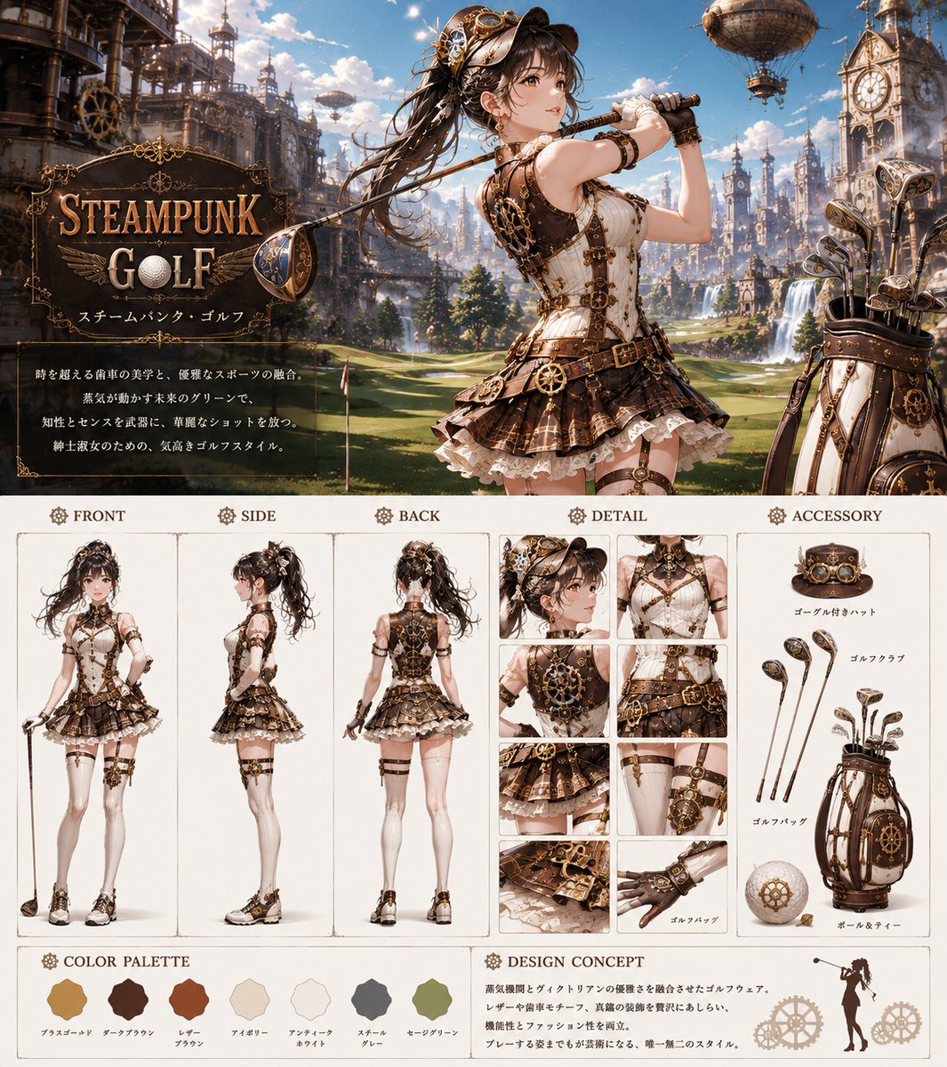 👗AI衣装デザイン図鑑👗 Megumix Sports Uniform Collection STEAMPUNK