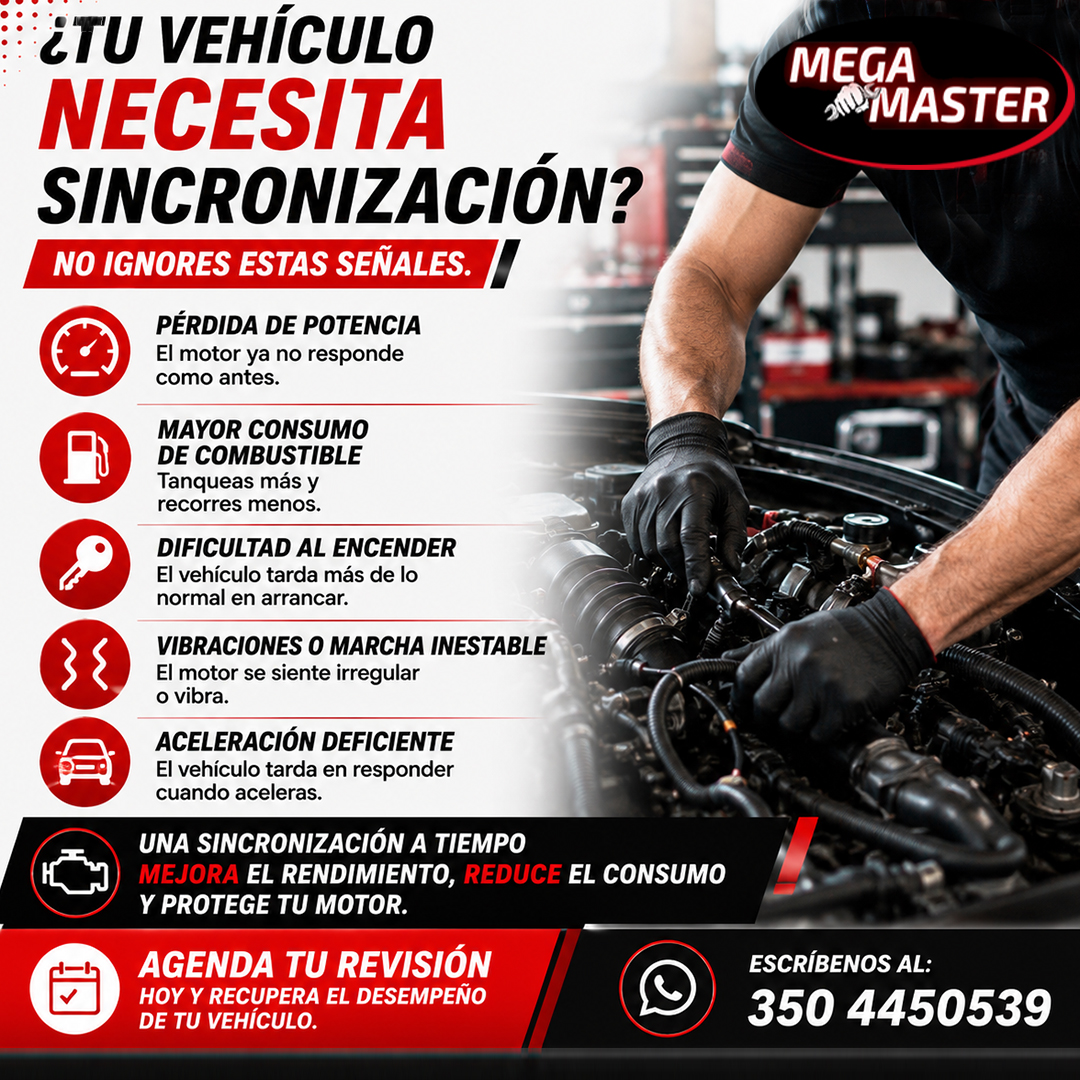 Megamasterbog's tweet photo. Un vehículo desincronizado pierde rendimiento, consume más combustible y puede ocasionar daños mayores si no se atiende a tiempo.
Si notas alguno de estos síntomas, es momento de realizar una revisión profesional
https://t.co/qPD4fWK3YG
#MegaMaster #Sincronización #tallermecanico https://t.co/zB3Jdb3v29