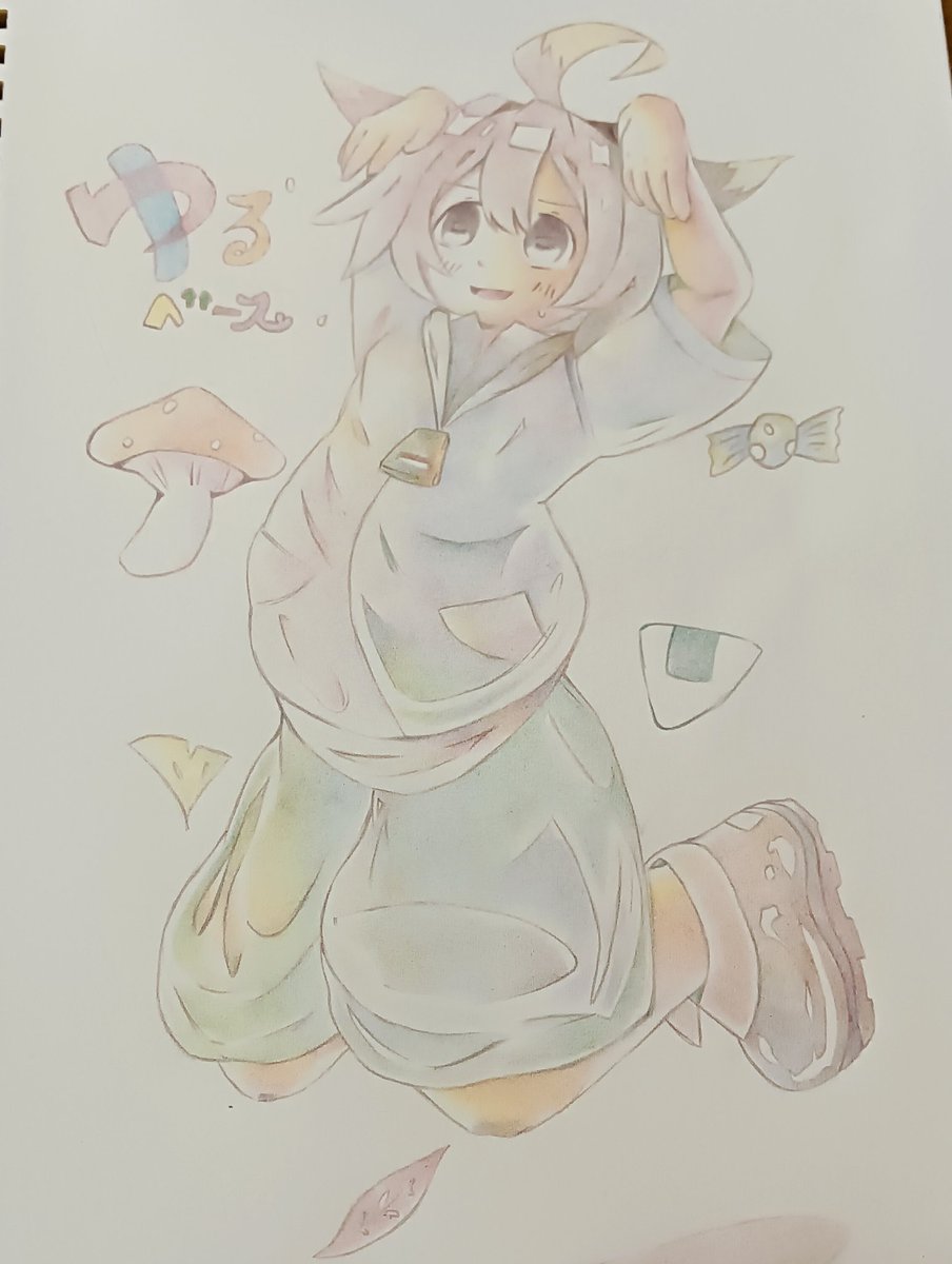 he_Tasn's tweet photo. #ゆるベース
@kannaenikki さんのキャラです

かな〜り遅れましたが、楽しく描かせてもらいました‼️🎨
アニメ放送のサムネイルみたいなイメージで描いたよ‼️ https://t.co/a83RhPbedQ
