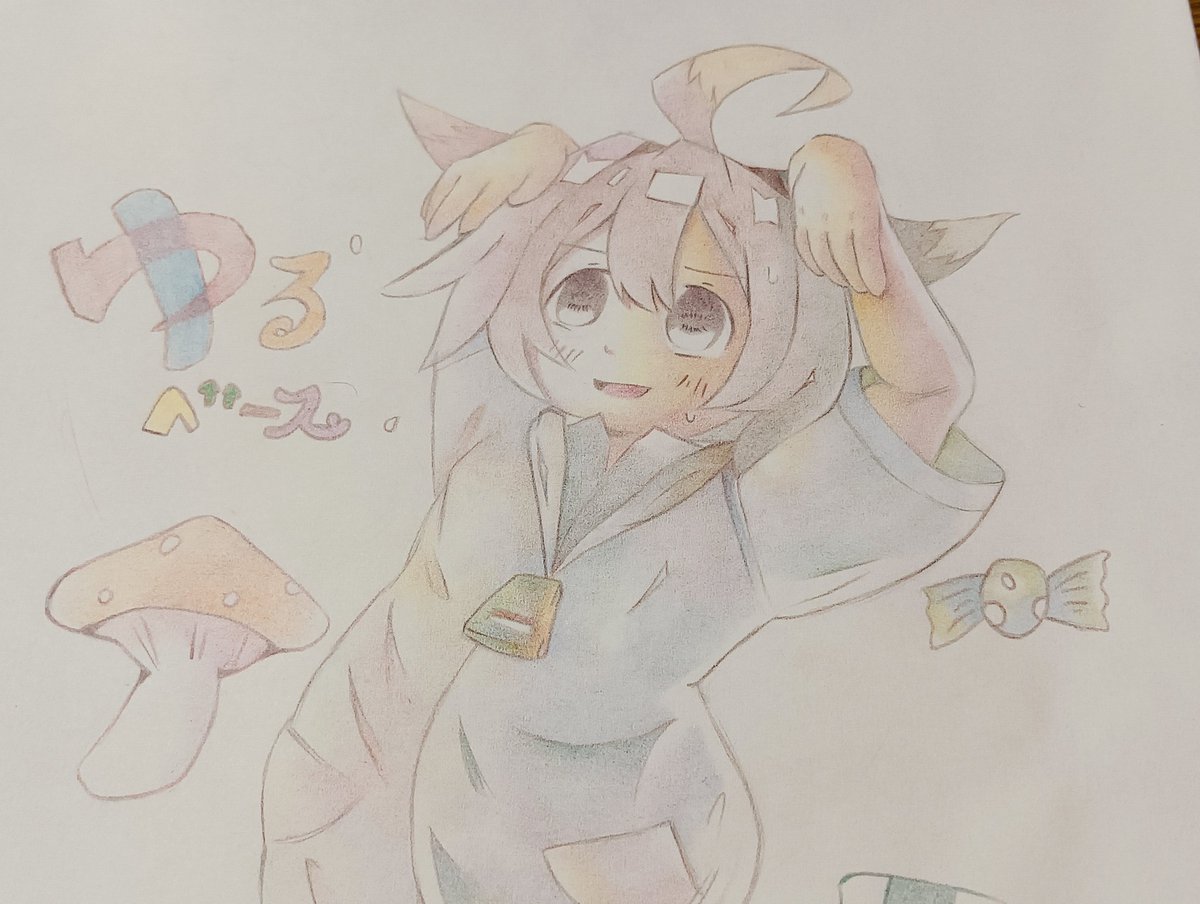 he_Tasn's tweet photo. #ゆるベース
@kannaenikki さんのキャラです

かな〜り遅れましたが、楽しく描かせてもらいました‼️🎨
アニメ放送のサムネイルみたいなイメージで描いたよ‼️ https://t.co/a83RhPbedQ