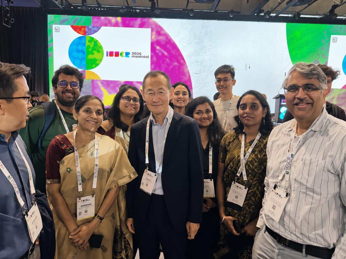 DBT_inStem's tweet photo. Inspiring conversations at #ISSCR2026!

Following the Presidential Symposium, proudly supported by BRIC-inStem through #CReATE, our team had the privilege of interacting with Nobel Laureate Prof. Shinya Yamanaka and sharing the exciting research being carried out at BRIC-inStem in stem cell biology, developmental biology, and regenerative medicine.

Meaningful scientific exchanges like these are at the heart of ISSCR, fostering new ideas, collaborations, and a shared vision for advancing stem cell science worldwide.

We look forward to many more conversations throughout the meeting.

Attending ISSCR Annual Meeting? See you at Booth #1006 

@ISSCR @BricDbt @DBTIndia @InamdarManeesha  @DPalakodeti @mbhavana10