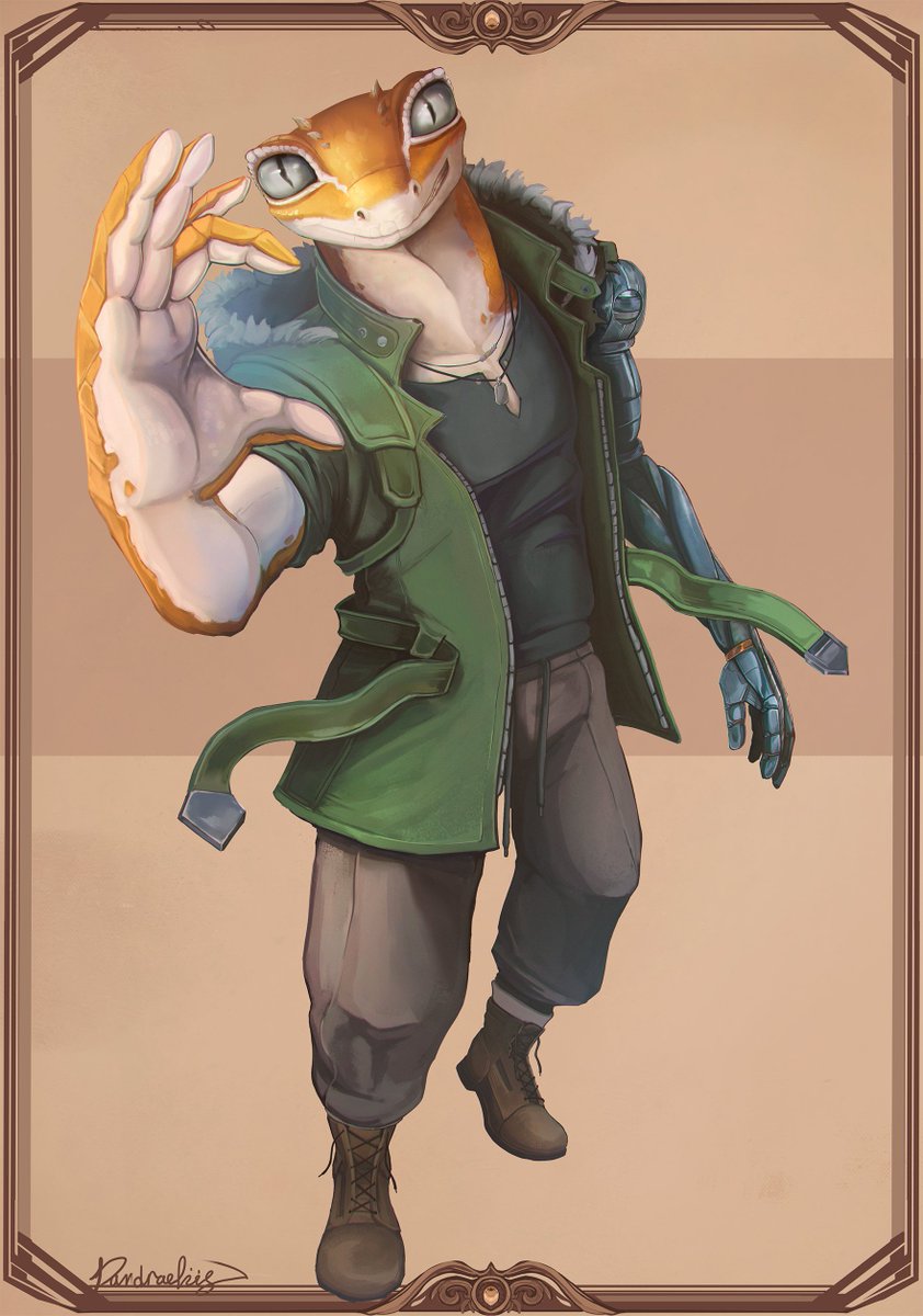 DDandraeliss's tweet photo. Commission for 6syber6 from twitch^^
Gecko with cyberarm https://t.co/hCN6ApPR16