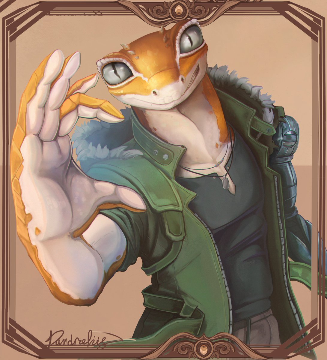 DDandraeliss's tweet photo. Commission for 6syber6 from twitch^^
Gecko with cyberarm https://t.co/hCN6ApPR16