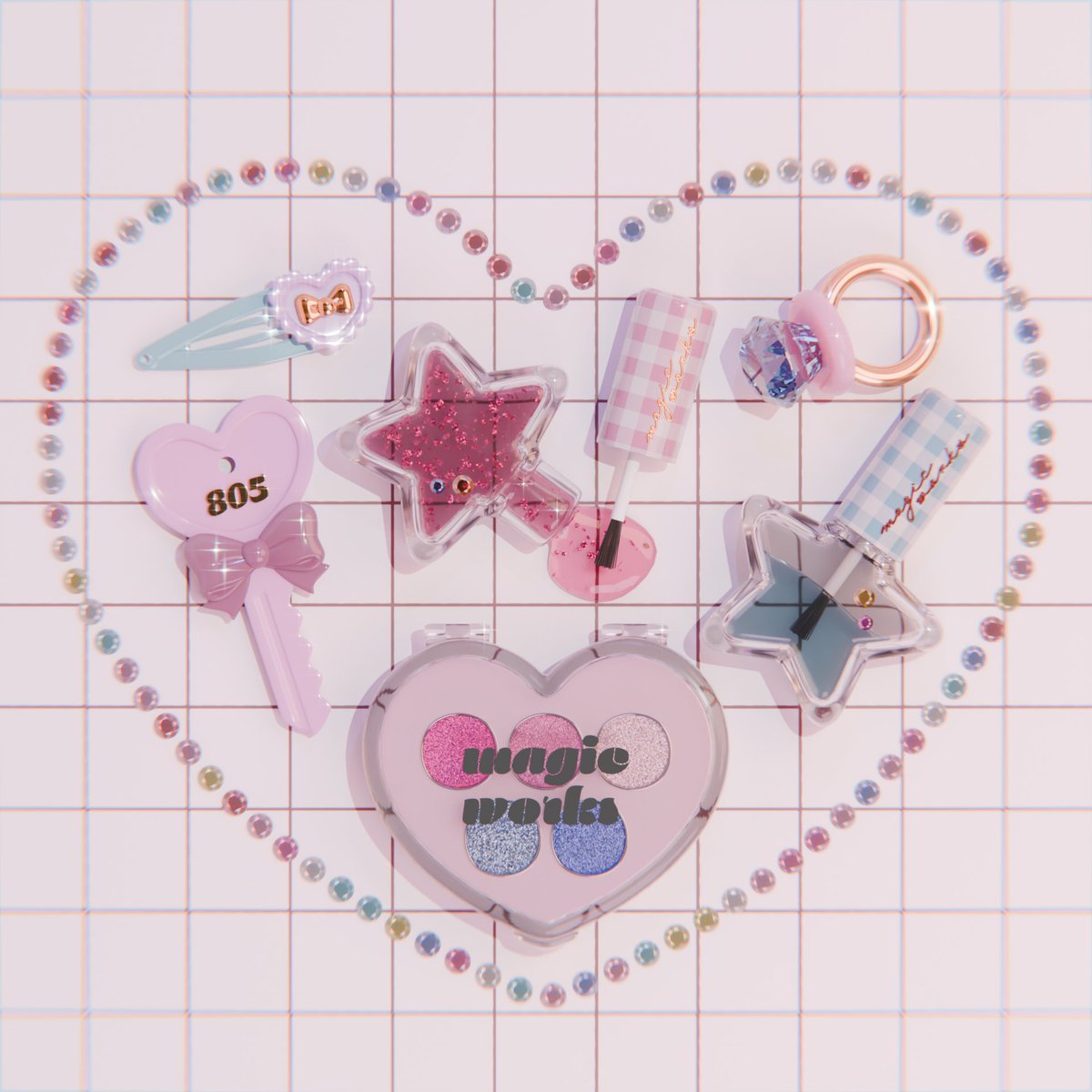 85_magicworks's tweet photo. 女児感たっぷりな小物たちを作りました🎀💗🎀💗🎀
#blender #3DCG https://t.co/WhGSfDjNw8