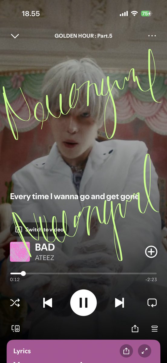 neeeongurl's tweet photo. @ATEEZofficial 20.00 KST / 18.00 WIB

 #스밍_dont_stop 
#ATEEZ #에이티즈 #GOLDENHOUR #GOLDENHOUR_Part5 #BAD @ATEEZofficial https://t.co/00uDSiizMX