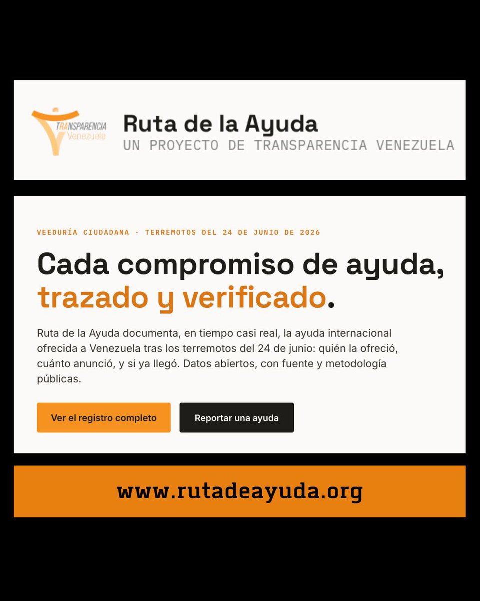 EdmundoGU's tweet photo. Sostuve una reunión con Mercedes de Freitas, directora de Transparencia Venezuela, y respaldo la plataforma Ruta de la Ayuda para el seguimiento de la ayuda humanitaria en Venezuela.

¿A quién llega la ayuda? ¿Cuánta ayuda ha entrado? ¿Cómo se distribuye? Para mí la transparencia no es una solicitud, es una obligación. La ayuda solo es ayuda si es transparente, porque la propaganda no alimenta ni cura a nadie.

La confianza hay que recuperarla. Por eso propongo una comisión de contraloría permanente, técnica, independiente e internacional, con participación de Naciones Unidas a través de su mecanismo anticorrupción. Las compras, los contratos, los proveedores y las licitaciones deben ser públicos.

Las tragedias no pueden convertirse en un negocio, porque se trata de vidas humanas. Combatir el lavado de dinero requiere fiscales anticorrupción, auditorías periódicas y expertos independientes en el seguimiento de los fondos.