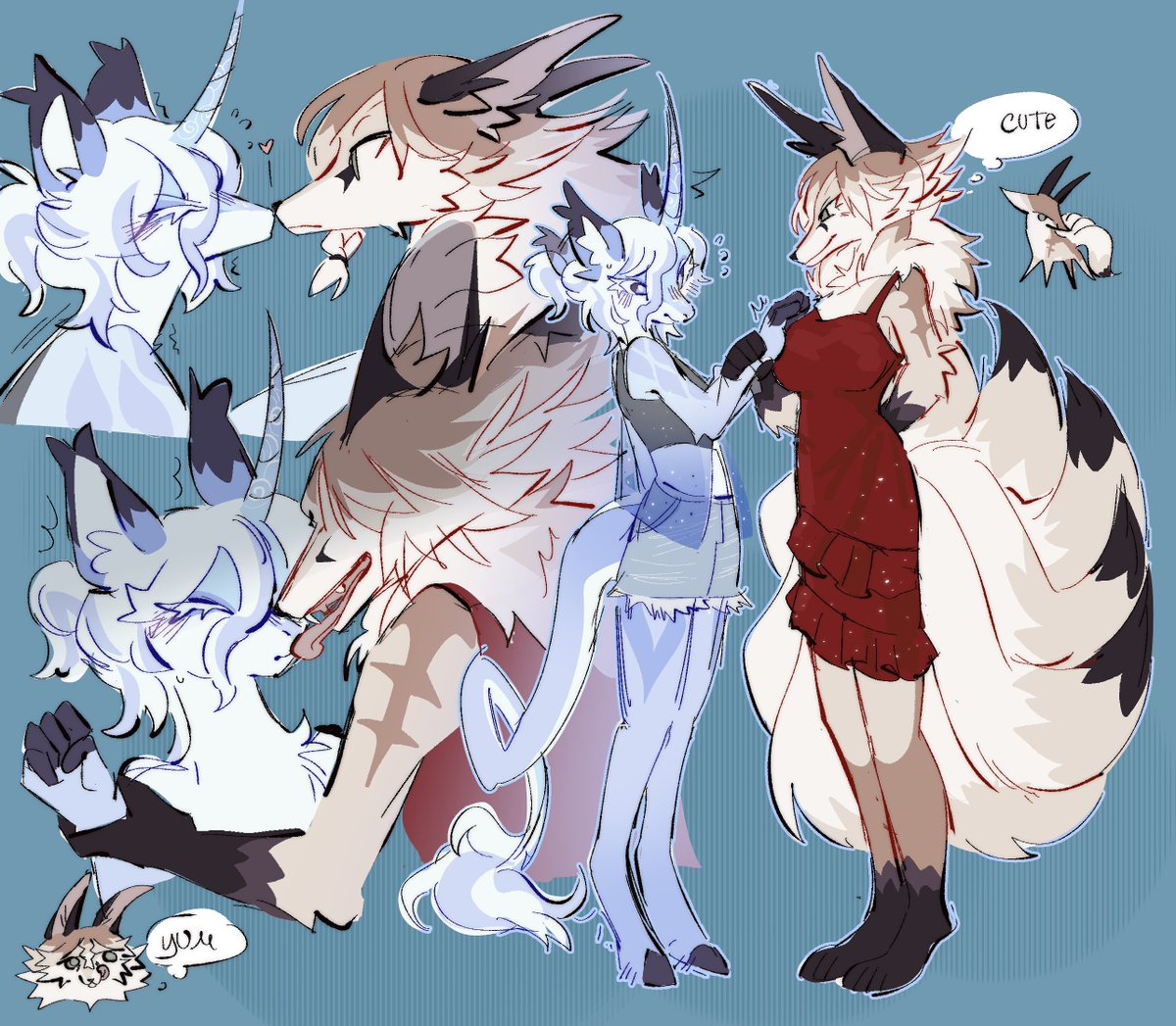 Ringo2422's tweet photo. Took a break of artfight and drew my yuri ocs https://t.co/vV6xI8A6cW