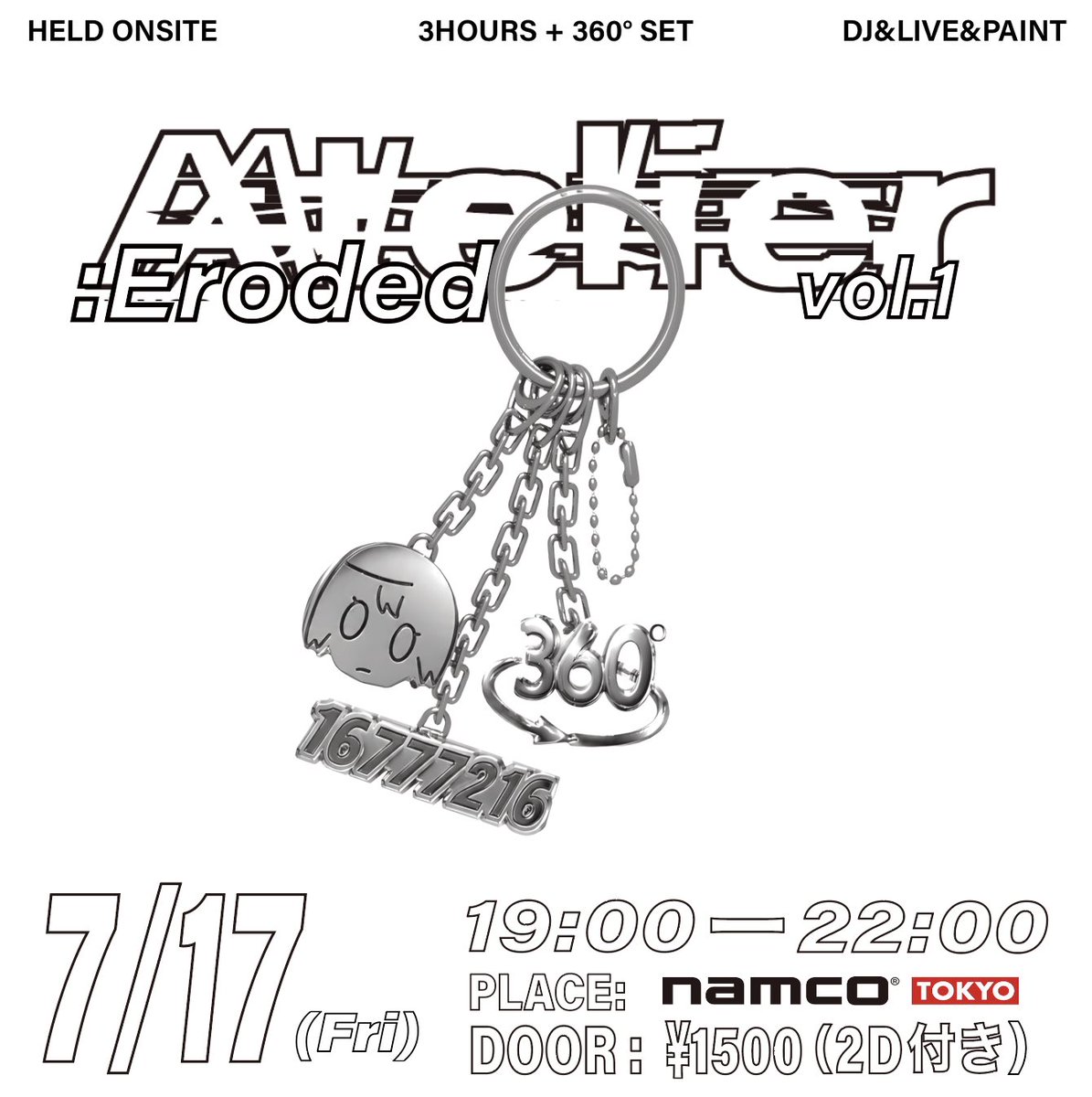 16777216_info's tweet photo. リアルイベントを開催します。
20260717 19:00~22:00 ｢Atelier:Eroded｣
DJ+session+drawing at namco TOKYO https://t.co/cKN8qySsYD